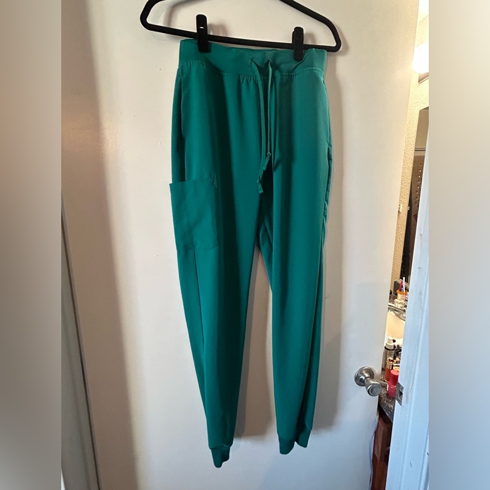 Hunter Green Mandala High Waisted Jogger Scrub Pants